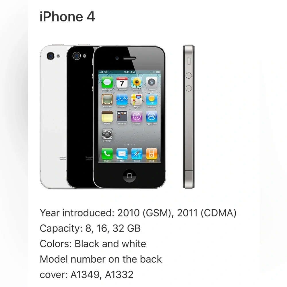 2 iPhone 4’s model A1349 - Black and White